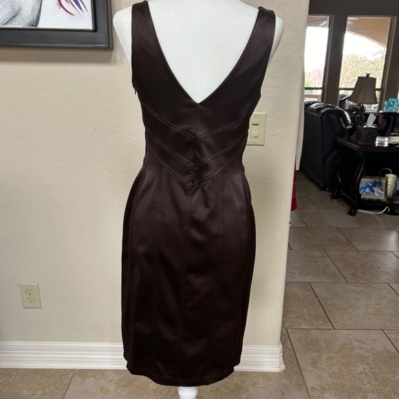 David Meister Espresso Satin Dress. NWOT. Size 10 - Picture 3 of 11